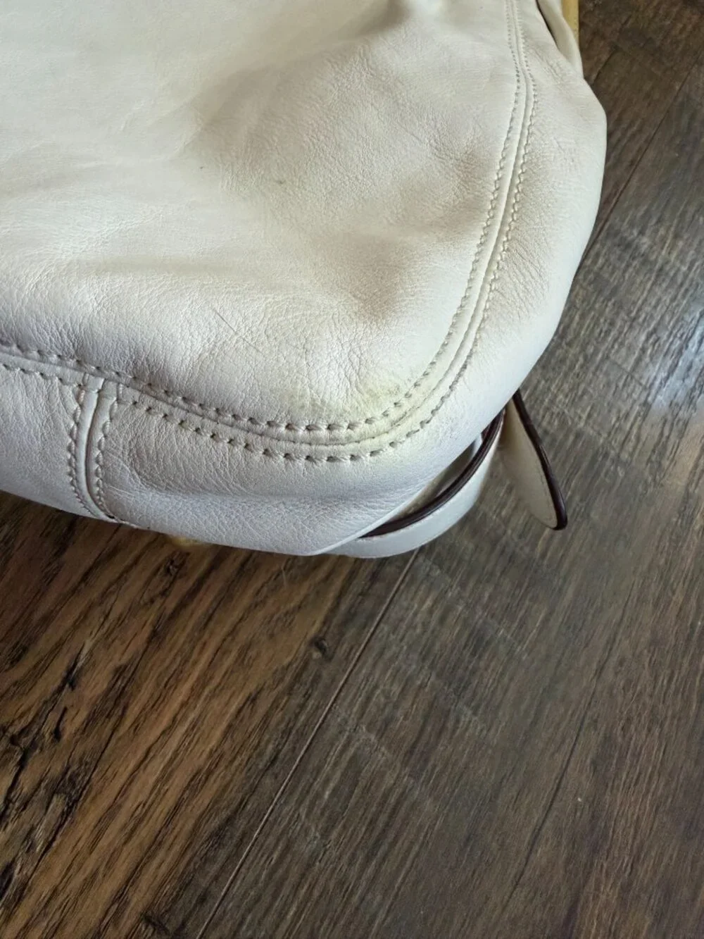 VTG Coach 14336 Madison Maggie Hobo Shoulder bag Gold Tag Ivory Leather Y2K